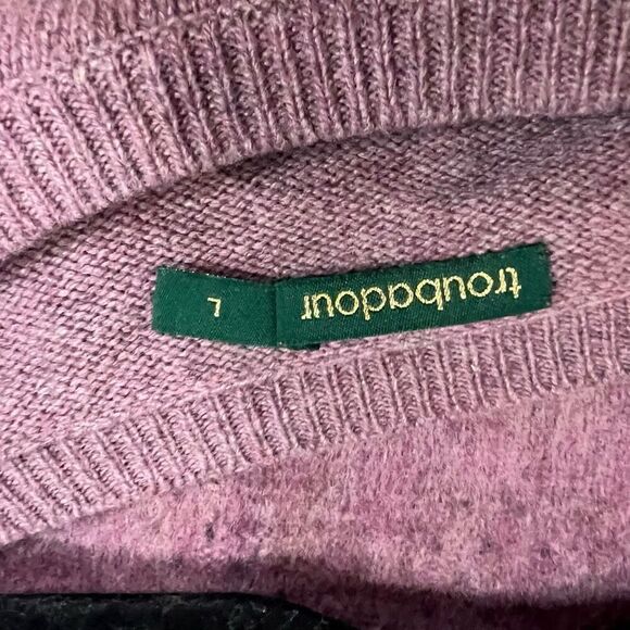 Anthropologie‎ Troubador Mauve Soft Viscose Wool Blend Sweater Sz L women’s - Picture 3 of 8